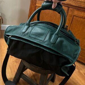 Coach Green Leather Trim Duffel Bag/Carry-on